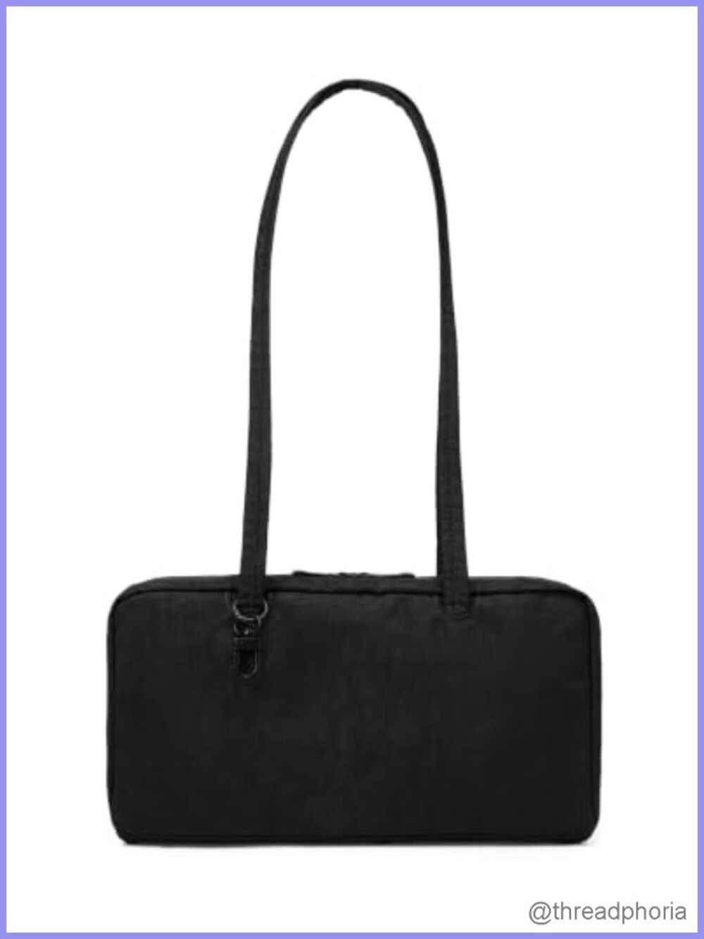Lightweight Nylon Bowler Shoulder Tote Bag with East-West Silhouette - Picture 1 of 6